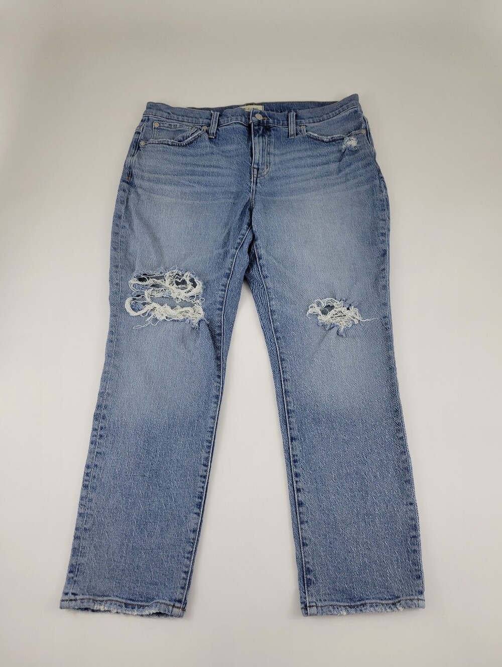 Madewell Washed Light Blue The Slim Boy Distressed Jeans